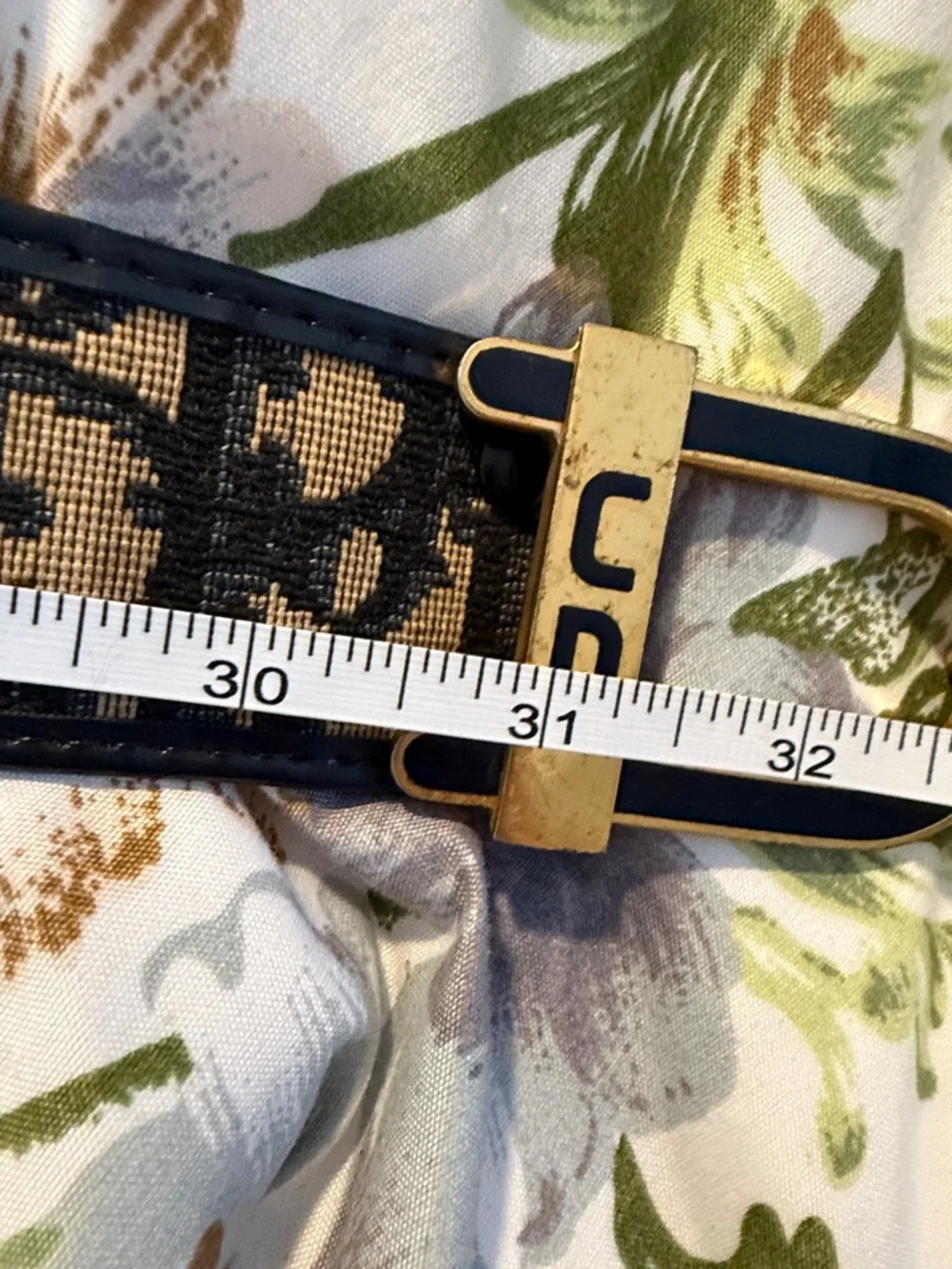 💙Dior Navy & Tan Oblique Signature Belt with Gold Buckle 🇫🇷